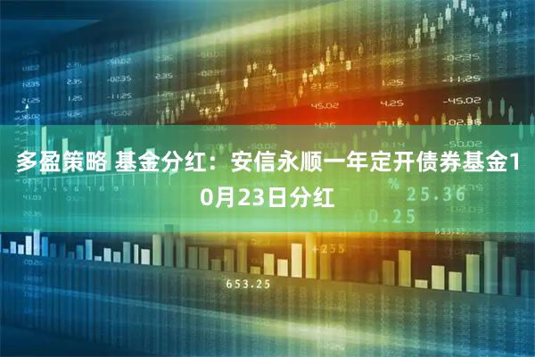 多盈策略 基金分红：安信永顺一年定开债券基金10月23日分红
